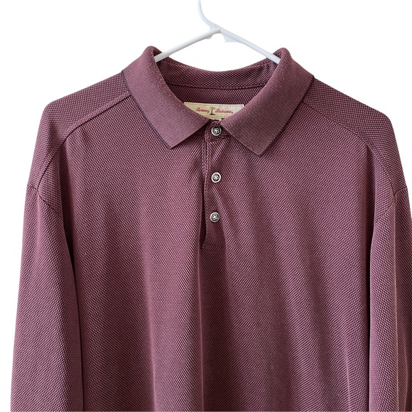 Tommy Bahama Other - TOMMY BAHAMA MENS LONG SLEEVE BUTTON POLO RUGBY SHIRT TOP BURGUNDY XL